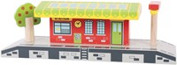 BigJigs estación de tren de madera pueblo - accesorio para trenes de juguete-2