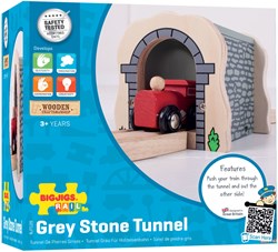BigJigs Túnel de Tren de Madera Gris - Accesorio Juguete Motivo Piedra