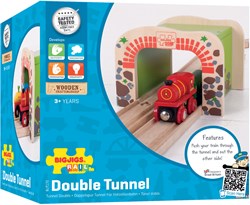 BigJigs túnel doble para tren de madera - juguete de madera