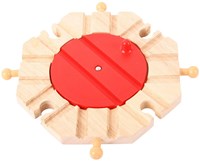 BigJigs vía de tren madera plataforma giratoria 8 vías - juguete compatible