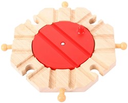 BigJigs vía de tren madera plataforma giratoria 8 vías - juguete compatible