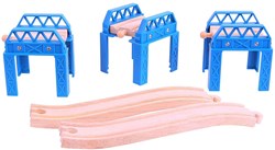 BigJigs piezas de puente de madera para tren - set de expansión infantil