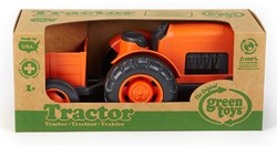 Green Toys tractor juguete sostenible naranja con remolque
