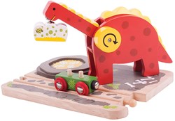 BigJigs grúa dinosaurio de madera accesorio vía tren juguete