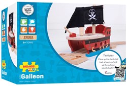 BigJigs tren de madera barco pirata - accesorio para trenes de juguete