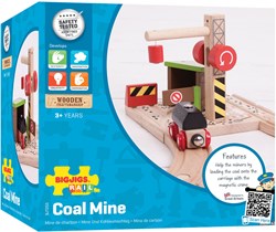 Bigjigs vías de tren de madera - set de juego mina de carbón para niños