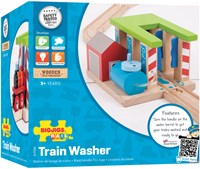 Bigjigs Estación de lavado de tren de madera - Accesorio para trenes