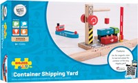 BigJigs set de tren de patio de contenedores de madera - juguete sostenible