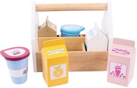 BigJigs juguetes de madera productos lácteos - set caja 7 piezas-2