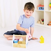 BigJigs juguetes de madera productos lácteos - set caja 7 piezas-3