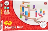 BigJigs carrera de canicas juguete de madera - set de construcción colorido 53 piezas