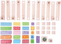 BigJigs carrera de canicas juguete de madera - set de construcción colorido 53 piezas-3