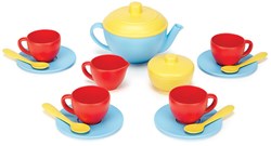 Green Toys Juego de té con tetera azul