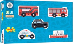 Bigjigs Vehículos de Madera para Ciudad - 5 piezas