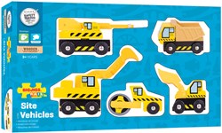 BigJigs vehículos de construcción de madera - set de juguetes - 5 piezas
