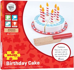 BigJigs pastel de cumpleaños de madera juguete con velas