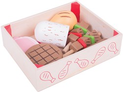 BigJigs caja de carne de juguete de madera para cocina infantil