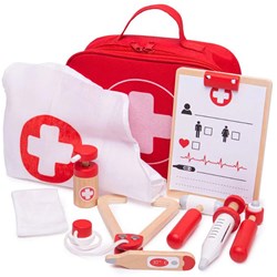 BigJigs kit de médico maletín de madera juego de rol infantil