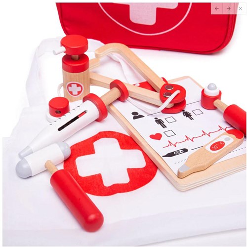 BigJigs kit de médico maletín de madera juego de rol infantil-3