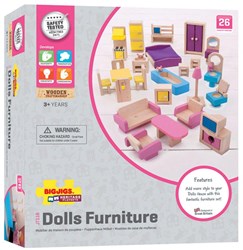 BigJigs set de muebles casa de muñecas accesorios de madera
