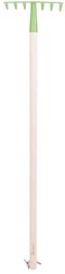 BigJigs Rastrillo de Jardín Metálico Mango Largo - 86 cm Herramienta Niños