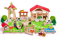 BigJigs granja de madera juguete educativo granja para niños-2