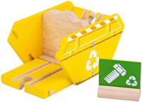 BigJigs accesorio tren contenedor de reciclaje - juguete de madera para vías-2