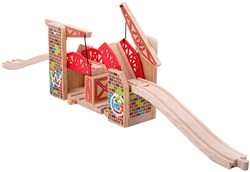 BigJigs puente levadizo doble de madera graffiti - accesorio para trenes