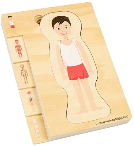 BigJigs puzzle de anatomía de madera niño juguete educativo 26 piezas