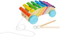 BigJigs xilófono de madera para arrastrar juguete musical bebés