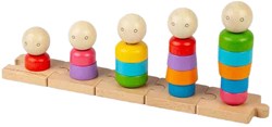 BigJigs juguete apilable de madera familia arcoíris - juguete educativo montessori