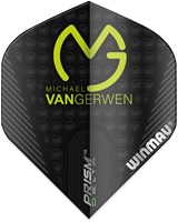 Winmau plumas de dardos Prism Delta MvGerwen negras 100 micras set de 3