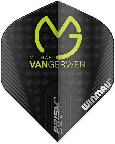 Winmau plumas de dardos Prism Delta MvGerwen negras 100 micras set de 3