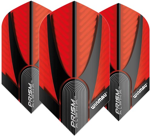 Winmau plumas de dardos Prism Alpha rojo negro extra gruesas 100 micras set