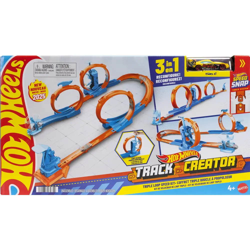 Hot Wheels pista de carreras Triple Loop Speed Kit - Track Creator set