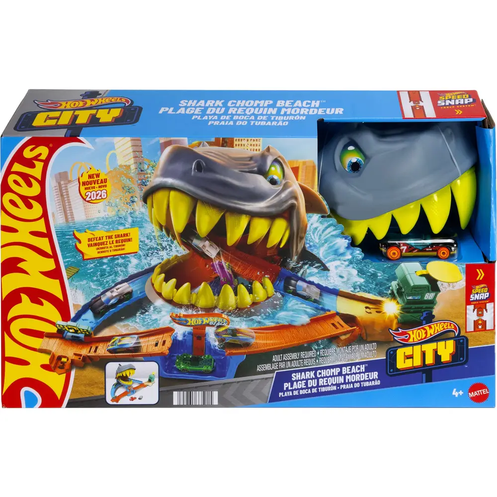 Hot Wheels juguete City Playa del Tiburón playset - aventura en la playa