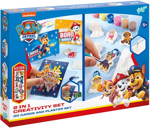 Totum PAW Patrol set creativo 2-en-1 moldes de yeso y tarjetas 3D