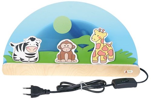 Beleduc lámpara animales de la jungla luz nocturna madera habitación infantil