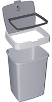 Sunware Delta cubo de basura - papelera con tapa abatible 25L plástico blanco-3