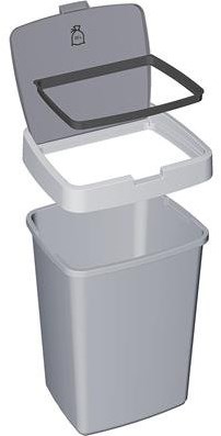Sunware Delta cubo de basura - papelera con tapa abatible 25L plástico blanco-3