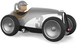 Baghera coche de juguete - coche de carreras retro plateado - juguete duradero