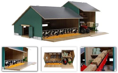 Kids GLOBE granja juguete establo con cobertizo agrícola madera escala 1:32-2