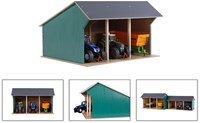 Kids Globe cobertizo agrícola de juguete para tractores 1:32 madera grande-2