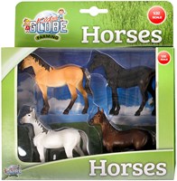 Kids GLOBE caballos set de juguetes 4 piezas escala 1:32 granja
