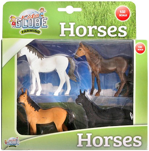 Kids GLOBE caballos set de juguetes 4 piezas escala 1:32 granja-2
