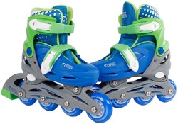 Patines en línea azules ajustables patines infantiles talla 30-33 hardboot