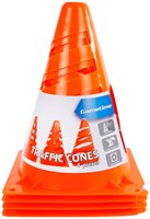 Conos naranja plástico set - 4 unidades - fútbol juegos al aire libre