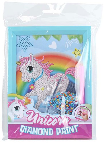 Unicorn diamond painting unicornio con marco de fotos - set creativo para niños-2