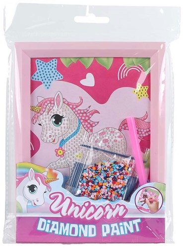 Unicorn diamond painting unicornio con marco de fotos - set creativo para niños-3