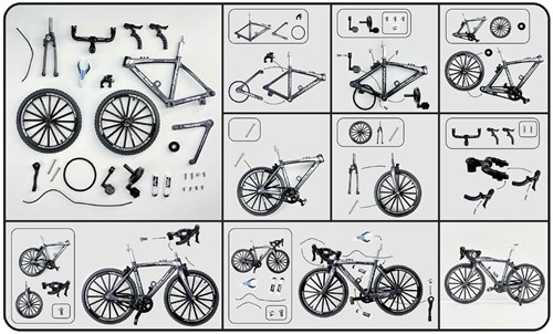 Bicicleta de carreras kit de construcción die-cast juguete 19,5cm multicolor-2